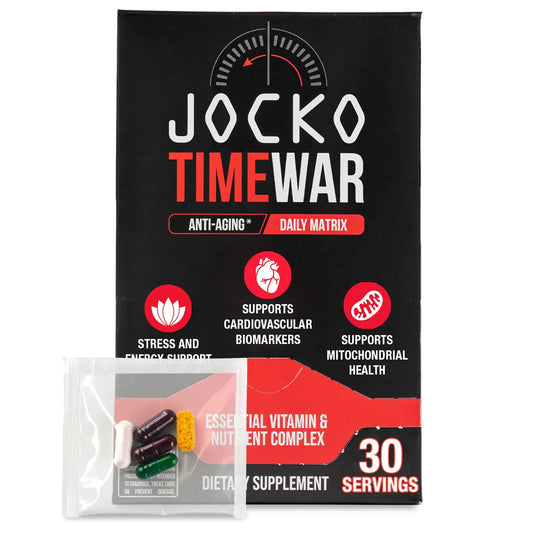 Jocko Fuel TIME WAR Multivitamin - Healthy Aging Supplement for Heart Bone & Eye Health Essential Vitamins and Minerals Supports Stress Relief and Energy Levels - 30 Day Supply