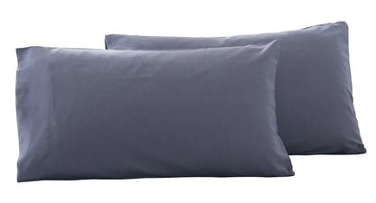 Microfiber Queen Bed Pillowcases 2 Pack Super Soft Bed Pillow Covers Envelope Closure Wrinkle Fade and Stain Resistant 20x30 Grey-Blue